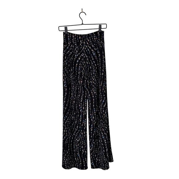 Clara Sun Woo Black Patterned Wide Leg Pants Size XS - Picture 2 of 3